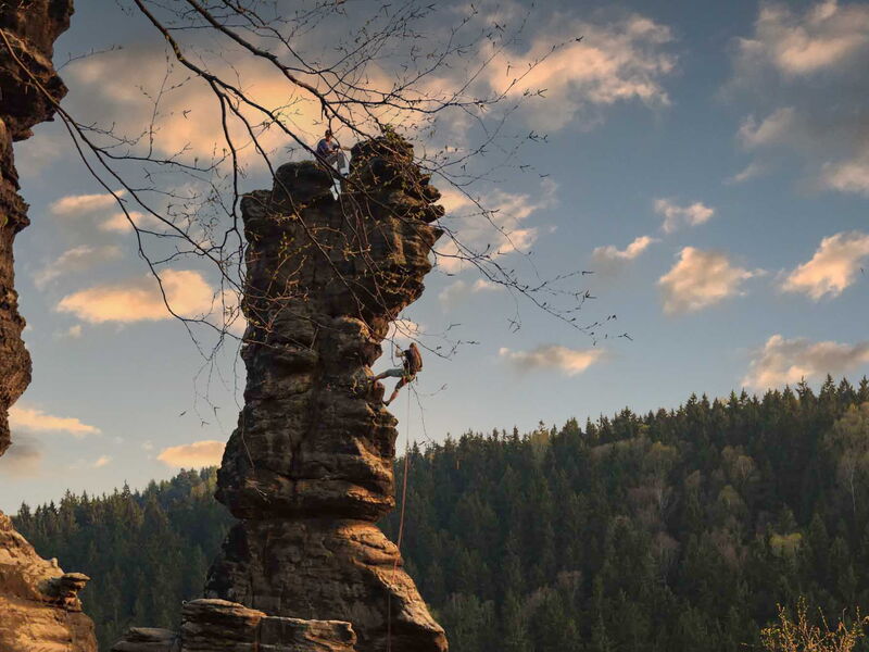 Klettergipfel Herkulessäulen im Bielatal