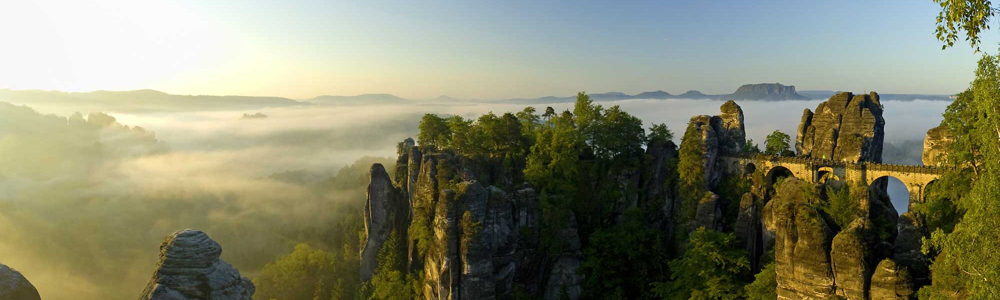 Panoarama Basteibrücke und Felsenburg Neurathen